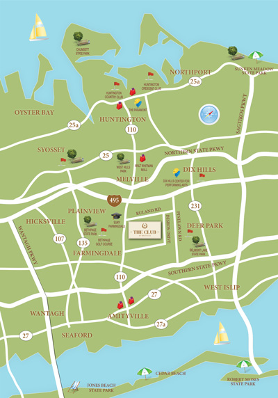 The Club at Melville - Long Island - Location Map